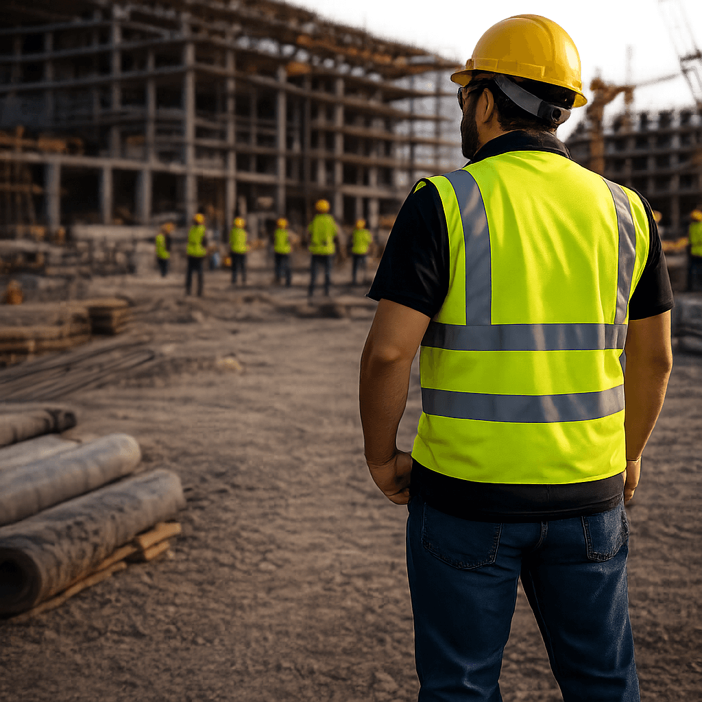 Glowsafe Industries safety vest — high-visibility reflective workwear manufactured in Delhi NCR